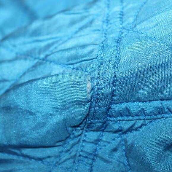 Vintage Carole Little Blue Quilted Silk Zip Up Home Coat Jacket - Picture 10 of 16